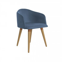 Manhattan Comfort 1020482 Kari Velvet Matelasse Accent Chair in Blue